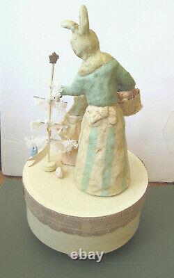 Nicole Sayre Spring Bunny Music Box (your Easter Bonnet) Folk Art