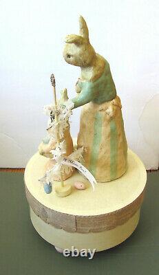 Nicole Sayre Spring Bunny Music Box (your Easter Bonnet) Folk Art