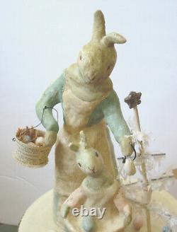 Nicole Sayre Spring Bunny Music Box (your Easter Bonnet) Folk Art