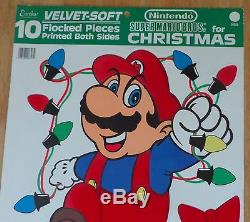 Nintendo SUPER MARIO BROS MERRY CHRISTMAS Punch Out Velvet Flocked Decoration