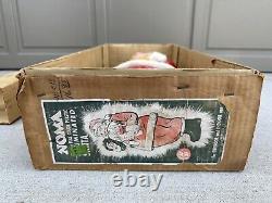 Noma Vintage 2.5' Very Nice Full Color Plastic Illuminated Santa Claus W OG Box