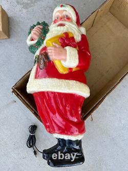 Noma Vintage 2.5' Very Nice Full Color Plastic Illuminated Santa Claus W OG Box