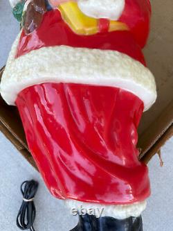 Noma Vintage 2.5' Very Nice Full Color Plastic Illuminated Santa Claus W OG Box