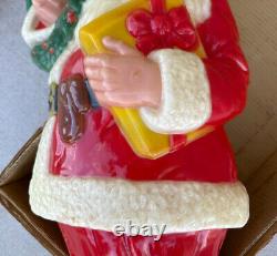 Noma Vintage 2.5' Very Nice Full Color Plastic Illuminated Santa Claus W OG Box