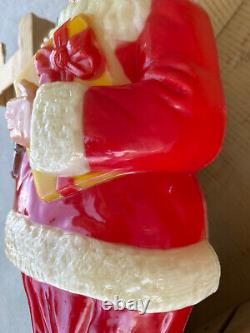 Noma Vintage 2.5' Very Nice Full Color Plastic Illuminated Santa Claus W OG Box