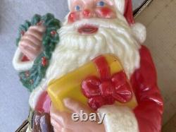 Noma Vintage 2.5' Very Nice Full Color Plastic Illuminated Santa Claus W OG Box