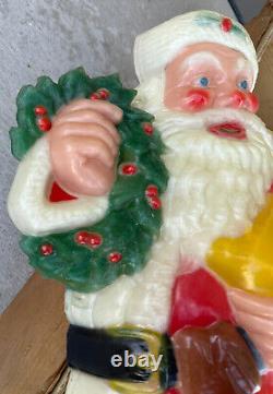 Noma Vintage 2.5' Very Nice Full Color Plastic Illuminated Santa Claus W OG Box