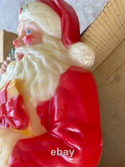 Noma Vintage 2.5' Very Nice Full Color Plastic Illuminated Santa Claus W OG Box