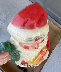 Noma Vintage 2.5' Very Nice Full Color Plastic Illuminated Santa Claus W OG Box