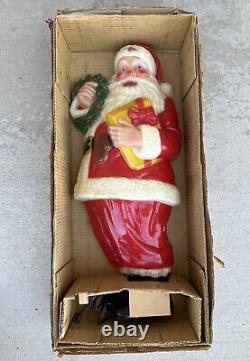 Noma Vintage 2.5' Very Nice Full Color Plastic Illuminated Santa Claus W OG Box