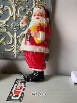 Noma vintage 2 1/2 foot full color plastic illuminated santa claus christmas