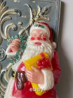 Noma vintage 2 1/2 foot full color plastic illuminated santa claus christmas