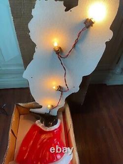 Noma vintage 2 1/2 foot full color plastic illuminated santa claus christmas