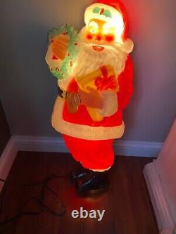 Noma vintage 2 1/2 foot full color plastic illuminated santa claus christmas
