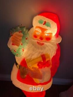 Noma vintage 2 1/2 foot full color plastic illuminated santa claus christmas
