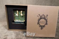OLIVIA RIEGEL Emerald Crystal Pave & Enamel Gift Box Stocking Holder New in Box