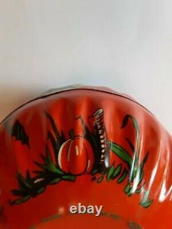 Old Vintage Halloween Tin Lithographed Jack O Lantern US Metal Toy Mfg Co 1950's