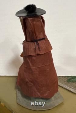 Old Vintage Halloween Witch with Composition Face Candy Container Occupied Japan Old Vintage Halloween Witch with Composition Face Candy Container Occupied Japan