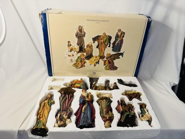 Old Vtg Retired Department 56 Renaissance Complete Nativity Set Of 12 Withbox