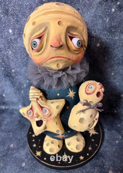 Ooak Halloween Paper Mache Paper Clay Moon mamma #63, Jenny Salsini Ooak Halloween Paper Mache Paper Clay Moon mamma #63, Jenny Salsini