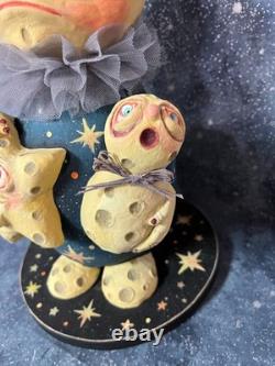 Ooak Halloween Paper Mache Paper Clay Moon mamma #63, Jenny Salsini Ooak Halloween Paper Mache Paper Clay Moon mamma #63, Jenny Salsini