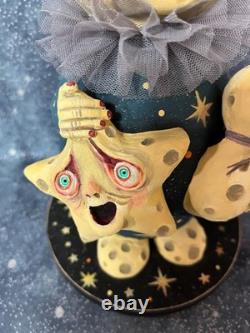 Ooak Halloween Paper Mache Paper Clay Moon mamma #63, Jenny Salsini Ooak Halloween Paper Mache Paper Clay Moon mamma #63, Jenny Salsini