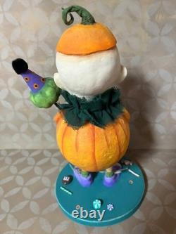 Ooak Paper Mache Halloween Baby in Pumpkin Costume #57 Jenny Salsini