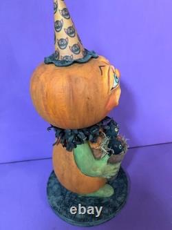 Ooak Paper Mache Vintage Look Halloween Pumpkin/kitties #21, Jenny Salsini