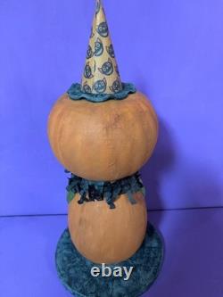 Ooak Paper Mache Vintage Look Halloween Pumpkin/kitties #21, Jenny Salsini
