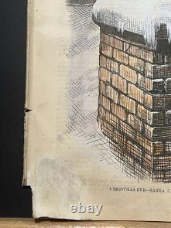 Original 1874 Thomas Nast Harper's Weekly Hand-colored Santa Christmas Cover