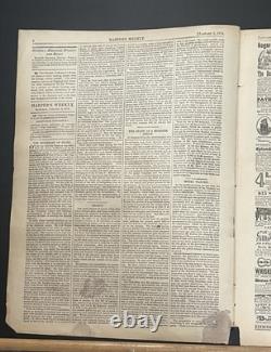 Original 1874 Thomas Nast Harper's Weekly Hand-colored Santa Christmas Cover