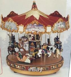 Original Classics Carousel 30 Songs Lights Up & Down 12X11 Burgundy & Gold Vtg