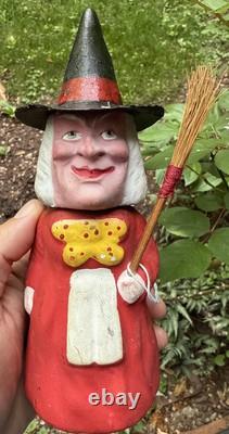 Original Halloween 8 Small German Witch Candy Container Halloween Witch CC Rare Original Halloween 8 Small German Witch Candy Container Halloween Witch CC Rare