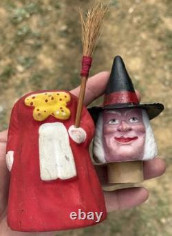 Original Halloween 8 Small German Witch Candy Container Halloween Witch CC Rare Original Halloween 8 Small German Witch Candy Container Halloween Witch CC Rare