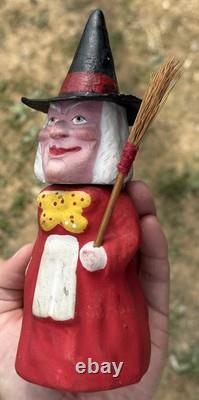 Original Halloween 8 Small German Witch Candy Container Halloween Witch CC Rare Original Halloween 8 Small German Witch Candy Container Halloween Witch CC Rare