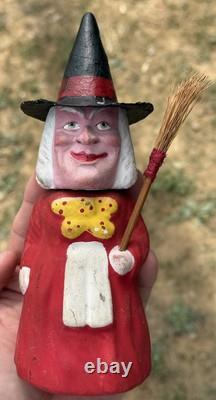 Original Halloween 8 Small German Witch Candy Container Halloween Witch CC Rare Original Halloween 8 Small German Witch Candy Container Halloween Witch CC Rare