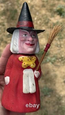 Original Halloween 8 Small German Witch Candy Container Halloween Witch CC Rare Original Halloween 8 Small German Witch Candy Container Halloween Witch CC Rare
