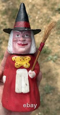 Original Halloween 8 Small German Witch Candy Container Halloween Witch CC Rare Original Halloween 8 Small German Witch Candy Container Halloween Witch CC Rare