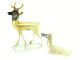Pair Antique 20's Bimini German Blown Mercury Glass Deer Stag 2 Ornaments