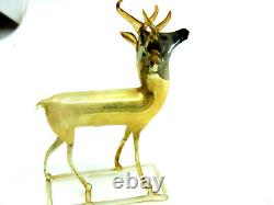 PAIR Antique 20's Bimini German Blown MERCURY Glass DEER STAG 2 Ornaments