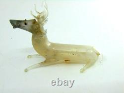 PAIR Antique 20's Bimini German Blown MERCURY Glass DEER STAG 2 Ornaments