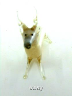 PAIR Antique 20's Bimini German Blown MERCURY Glass DEER STAG 2 Ornaments