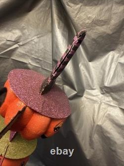 PIER 1 One VTG PUMPKIN I LOVE ZOMBIES STACK TOWER Glitter Decor 25 RARE VGUC