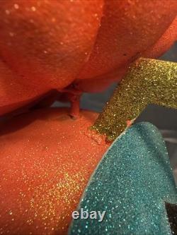 PIER 1 One VTG PUMPKIN I LOVE ZOMBIES STACK TOWER Glitter Decor 25 RARE VGUC