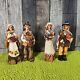 Pacific Rim Cubist Thanksgiving Pilgrim Couples Figures Set Of 4