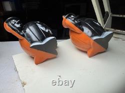 Pair VTG Rosbro Rosen Halloween black witch cat pumpkin candy holder