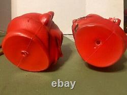 Pair Vintage 1950's Halloween Devil Blow Mold Head For Lamp 4.5 Inches Tall