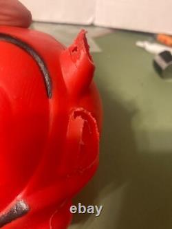 Pair Vintage 1950's Halloween Devil Blow Mold Head For Lamp 4.5 Inches Tall