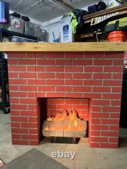 Pam's Holiday Hearth Christmas CardBoard Full Size Fireplace in Box NEW&ANTIQUE