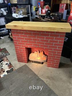 Pam's Holiday Hearth Christmas CardBoard Full Size Fireplace in Box NEW&ANTIQUE